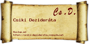 Csiki Dezideráta névjegykártya